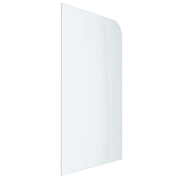 Fluted Glass Shower Screen Fixed Panels - Walk-in shower panel with radius corner, Ultra-clear narrow reed glass