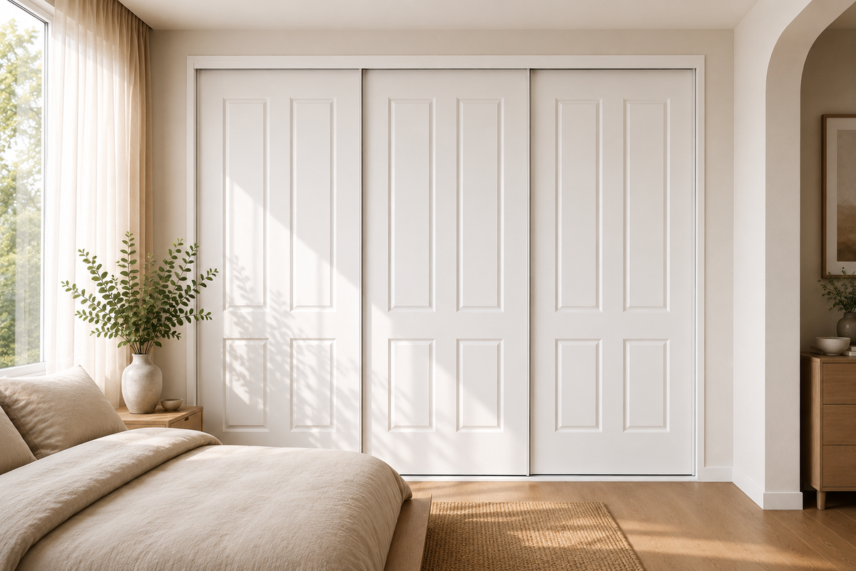 MDF Routed Sliding Wardrobe Doors — Colonial 4