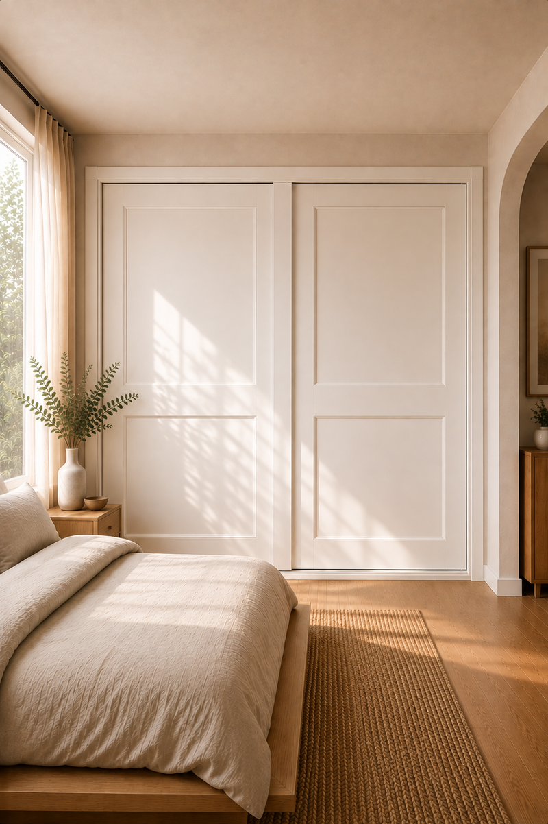 MDF Routed Sliding Wardrobe Doors — Hampton 2