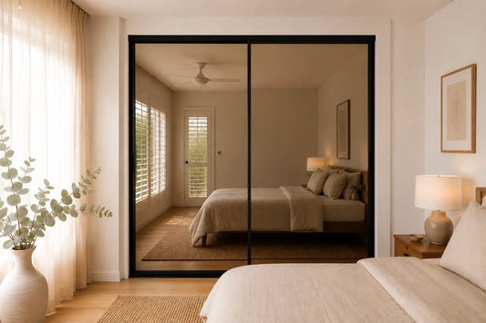 Standard Framed Sliding Wardrobe Doors — Bronze Glass