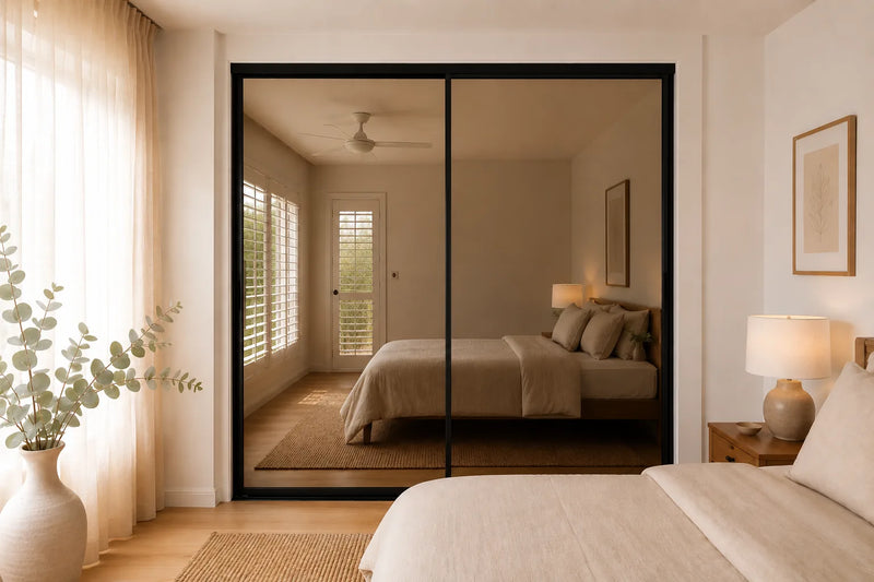 Standard Framed Sliding Wardrobe Doors — Bronze Glass