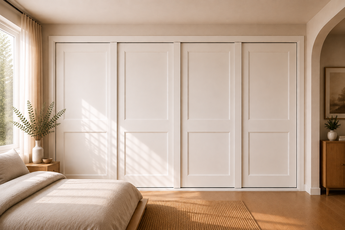 MDF Routed Sliding Wardrobe Doors — Hampton 2