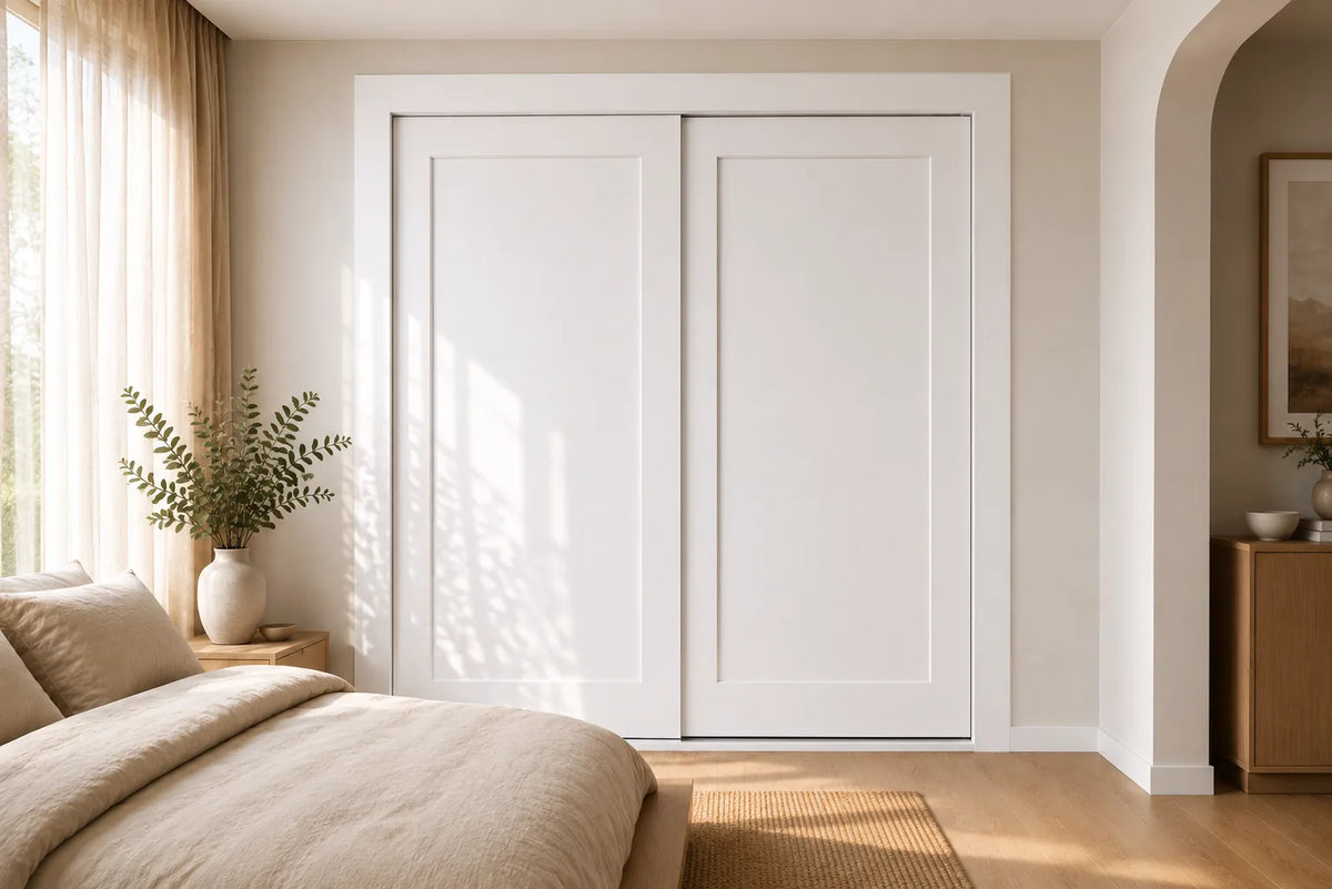 MDF Routed Sliding Wardrobe Doors — Hampton 1