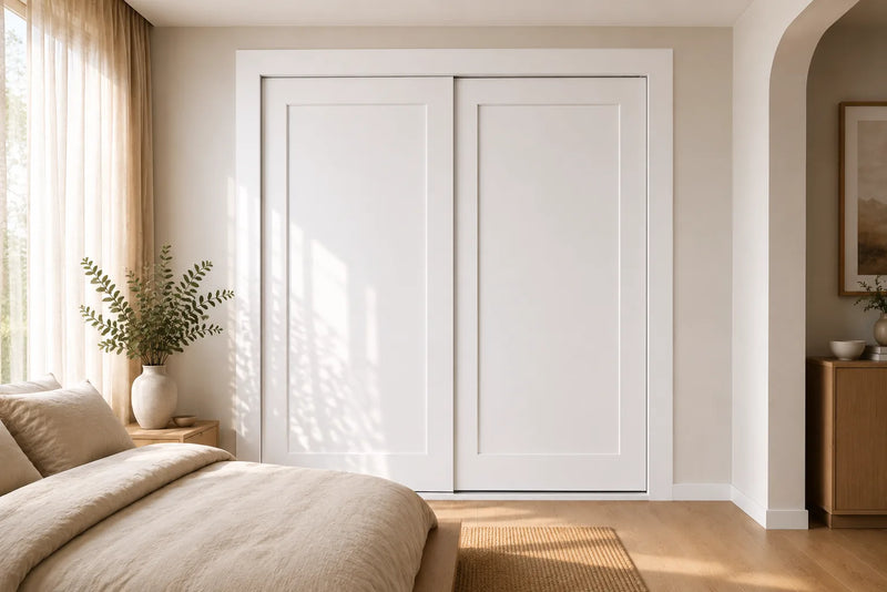 MDF Routed Sliding Wardrobe Doors — Hampton 1