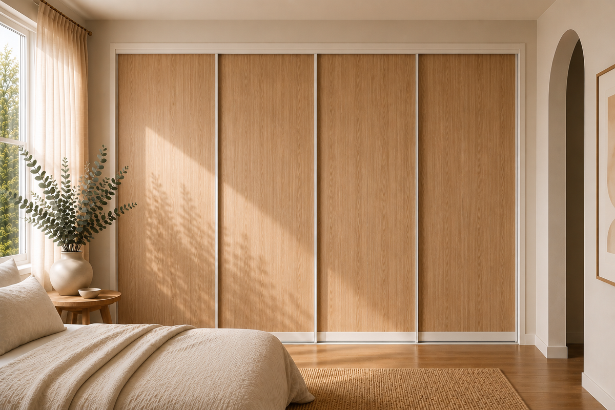 Polytec Sliding Wardrobe Doors — Tasmanian Oak