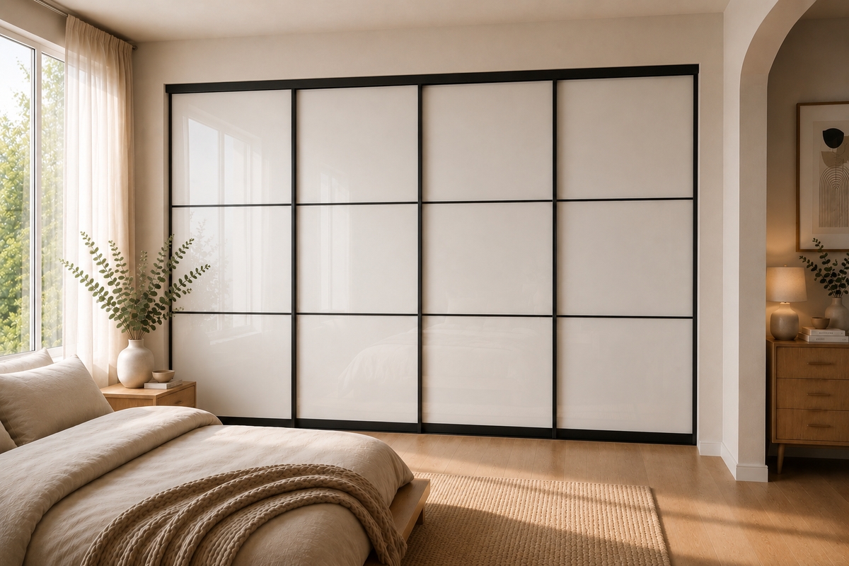Sliding Wardrobe Doors — Mirror with Horizontal Strips
