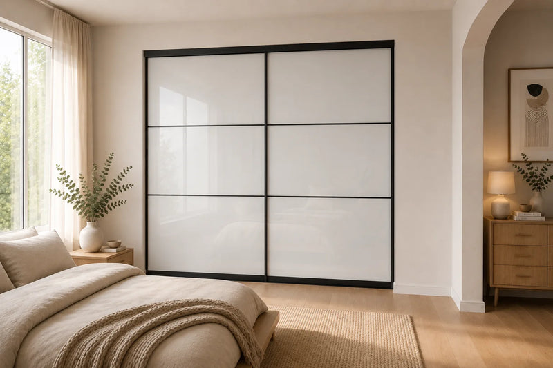 Sliding Wardrobe Doors — Mirror with Horizontal Strips