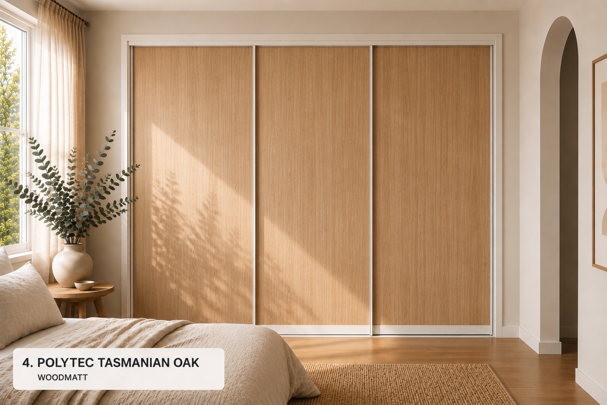 Polytec Sliding Wardrobe Doors — Tasmanian Oak