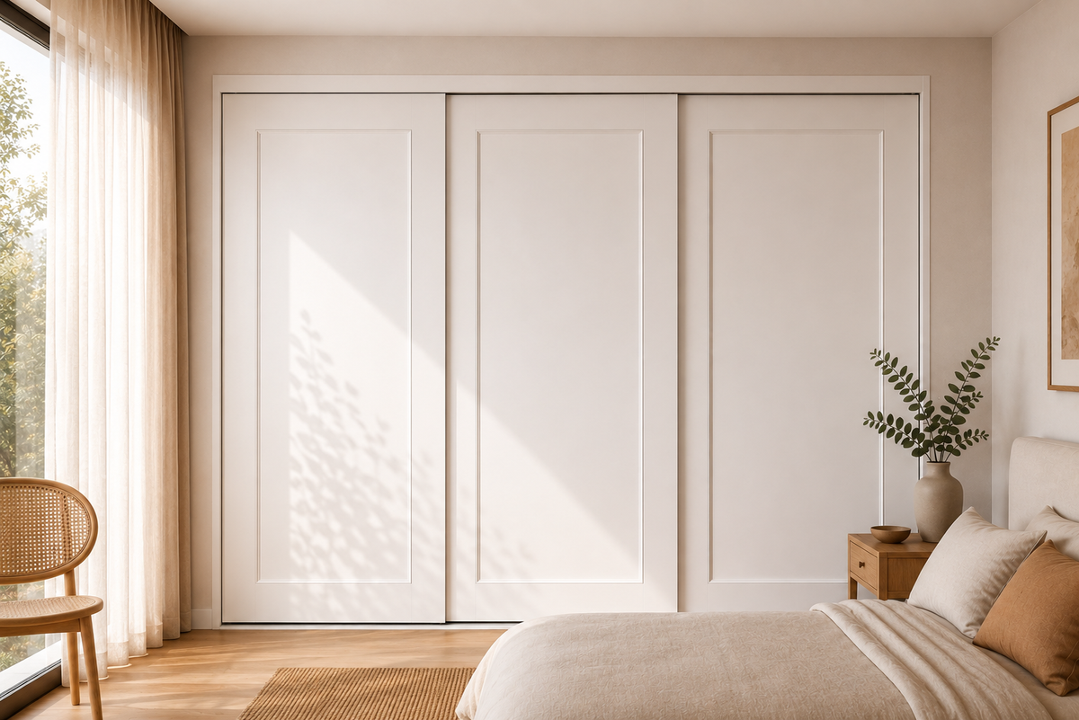 MDF Routed Sliding Wardrobe Doors — Hampton 1