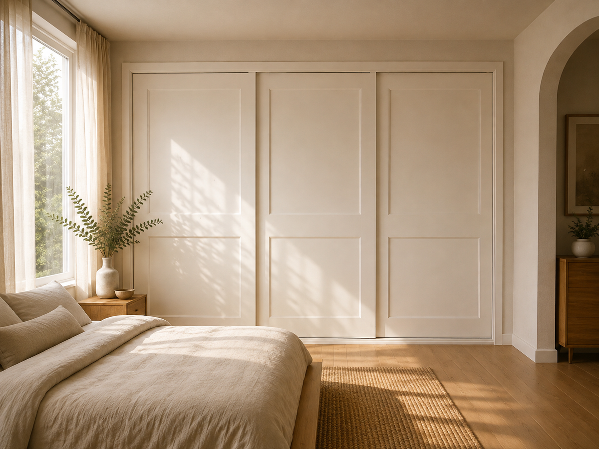 MDF Routed Sliding Wardrobe Doors — Hampton 2