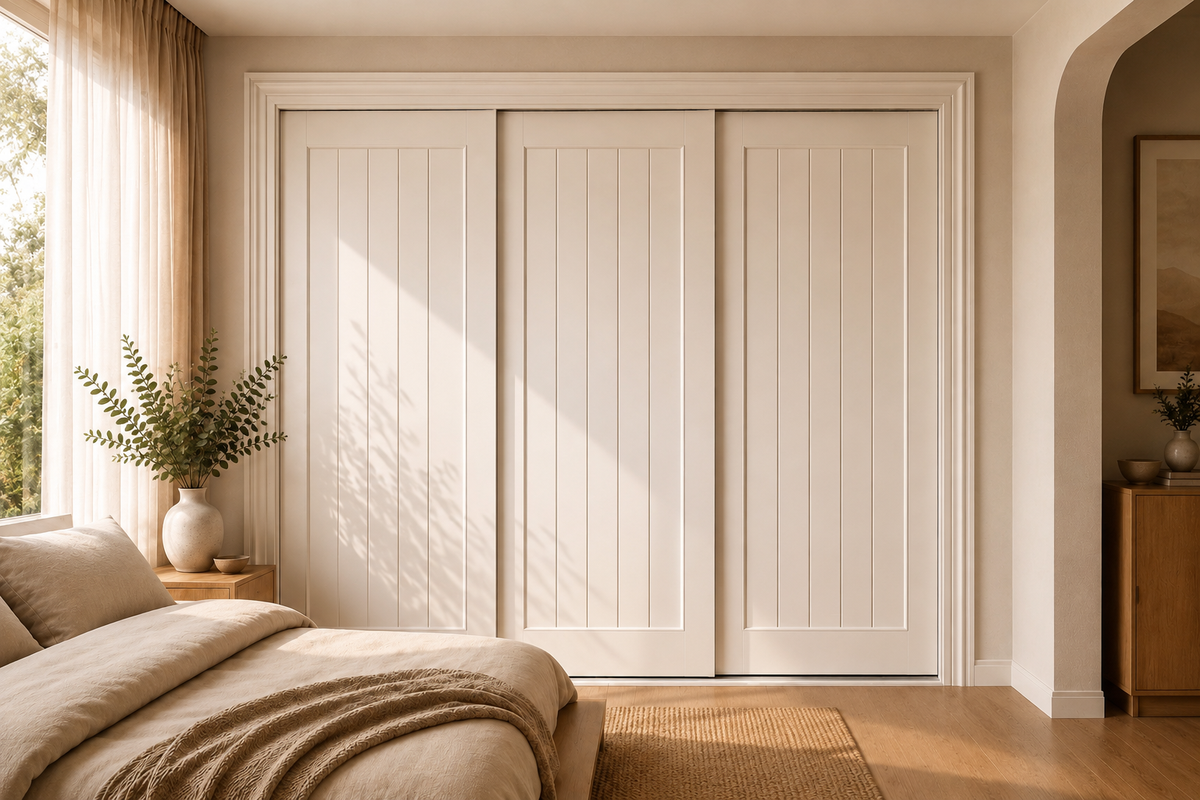 MDF Routed Sliding Wardrobe Doors — Farmhouse
