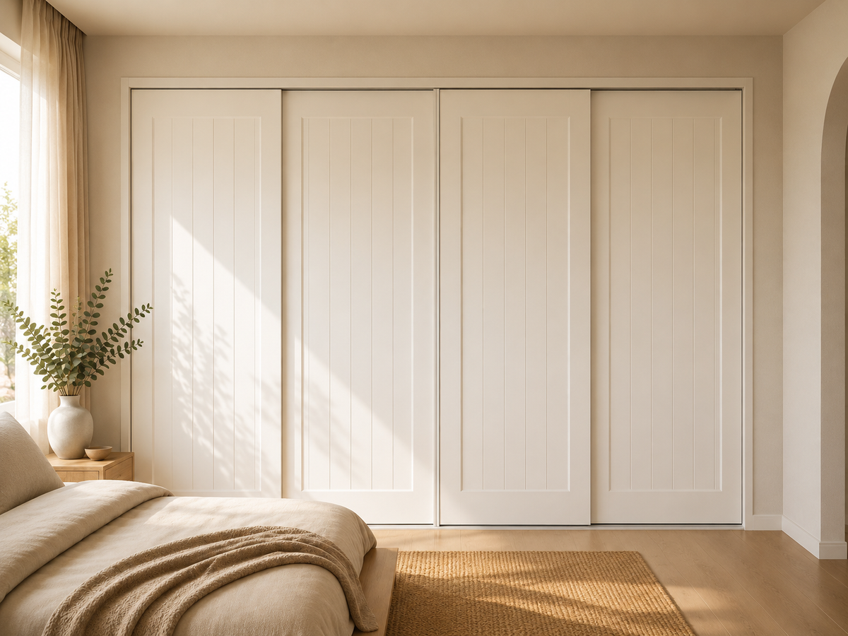 MDF Routed Sliding Wardrobe Doors — Farmhouse