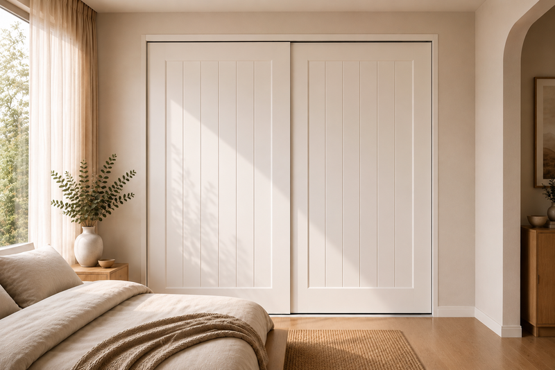 MDF Routed Sliding Wardrobe Doors — Farmhouse