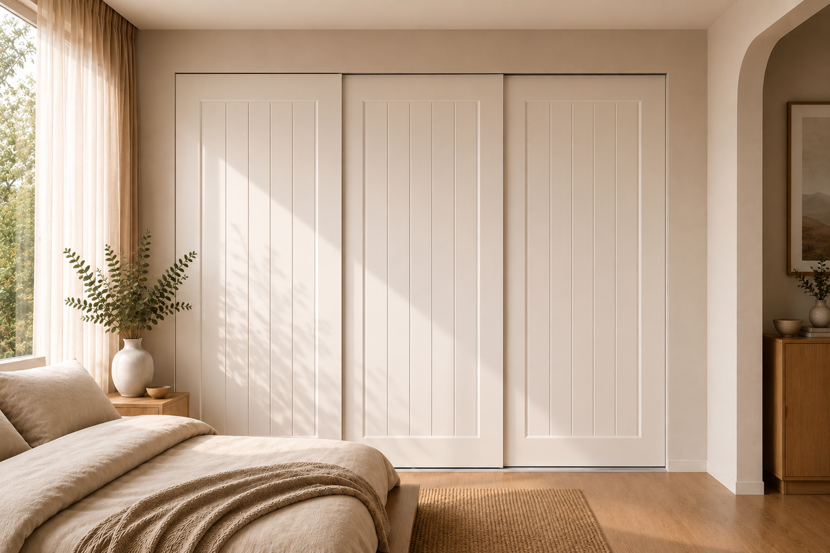 MDF Routed Sliding Wardrobe Doors — Farmhouse