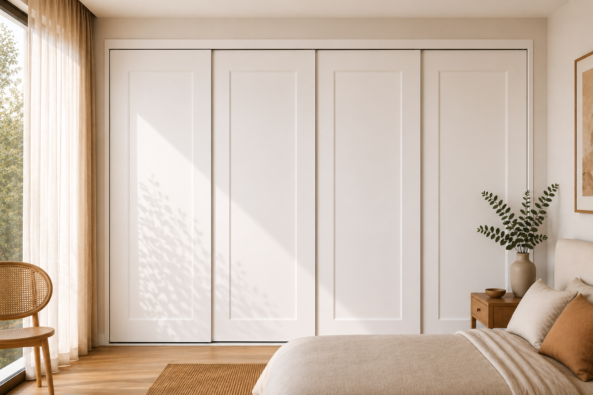 MDF Routed Sliding Wardrobe Doors — Hampton 1