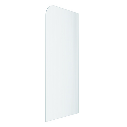 Fluted Glass Shower Screen Fixed Panels - Walk-in shower panel with radius corner, Ultra-clear narrow reed glass