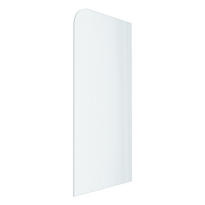 Fluted Glass Shower Screen Fixed Panels - Walk-in shower panel with radius corner, Ultra-clear narrow reed glass